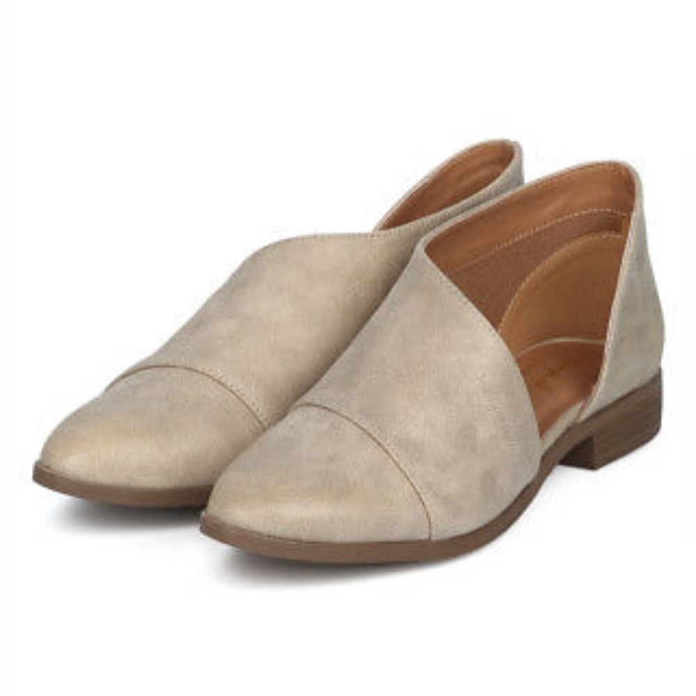 TUXEDO-68 STONE OPEN SHANK BALLERINA FLATS bootie 